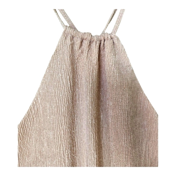 Rumer the Label Willow Cut Out Maxi Dress in Gold Sleeveless Halter Sheath - Picture 6 of 14